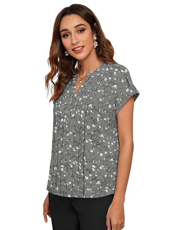 Formal Shoulder Straps Solid Women Grey Top